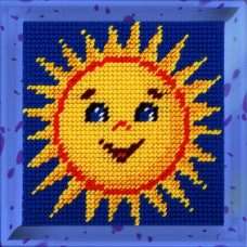 Набор для вышивания с пряжей Bambini арт. 2013 'Солнышко' 15х15 см