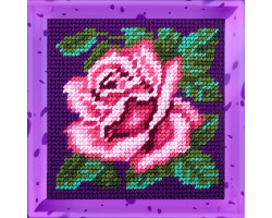 Набор для вышивания с пряжей Bambini арт. 2023 'Роза' 15х15 см
