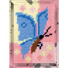 Набор для вышивания с пряжей Bambini арт. 2109 'Бабочка' 10х14 см