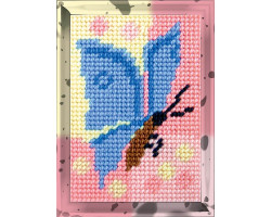 Набор для вышивания с пряжей Bambini арт. 2109 'Бабочка' 10х14 см