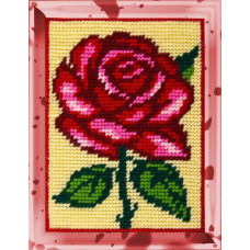 Набор для вышивания с пряжей Bambini арт. 2247 'Роза' 15х20 см