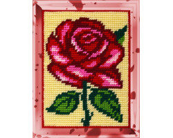 Набор для вышивания с пряжей Bambini арт. 2247 'Роза' 15х20 см