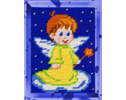 Набор для вышивания с пряжей Bambini арт. 2249 'Ангелочек' 15х20 см