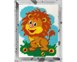 Набор для вышивания с пряжей Bambini арт. 2256 'Веселый львенок' 15х20 см