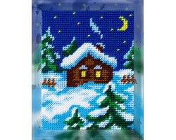 Набор для вышивания с пряжей Bambini арт. 2257 'Зимняя ночь' 15х20 см