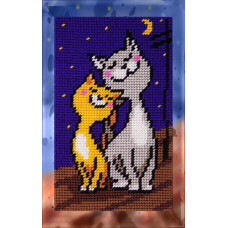 Набор для вышивания с пряжей Bambini арт. 2311 'Влюбленные коты' 15х25 см
