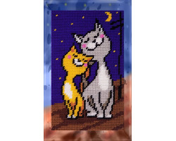 Набор для вышивания с пряжей Bambini арт. 2311 'Влюбленные коты' 15х25 см