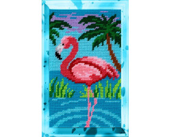 Набор для вышивания с пряжей Bambini арт. 2313 'Фламинго' 15х25 см