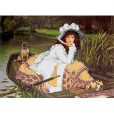 Рисунок на ткани АНГЕЛIКА арт. А527 'Девушка в лодке' 30х41
