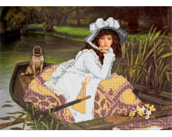Рисунок на ткани АНГЕЛIКА арт. А527 'Девушка в лодке' 30х41