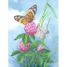 Рисунок на ткани АНГЕЛIКА арт. А544 'Бабочки на клевере' 21х28