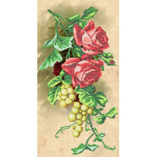 Рисунок на ткани АНГЕЛIКА арт. А556 'Розы и виноград' 21х40