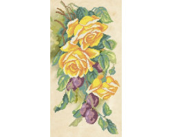 Рисунок на ткани АНГЕЛIКА арт. А568 'Розы и сливы' 21х40