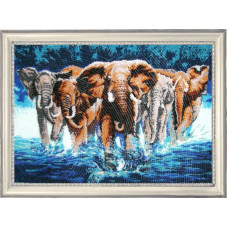 Набор для вышивания BUTTERFLY арт. 603 Африканские слоны 34х50 см