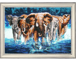 Набор для вышивания BUTTERFLY арт. 603 Африканские слоны 34х50 см
