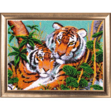 Набор для вышивания BUTTERFLY арт. 607 Тигры в джунглях 25x34 см