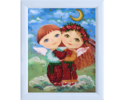 Рисунок на ткани BUTTERFLY арт. 962 Ангелочки влюблены 17x12 см