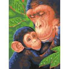 Набор для раскрашивания DIMENSIONS арт.DMS-73-91470 Шимпанзе с детёнышем (акрил) 23х30,5