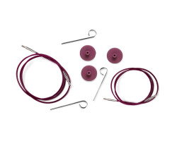 KNPR.10501 Knit Pro Тросик (заглушки 2шт, ключик) для съемных спиц, длина 35 (готовая длина спиц 60)