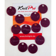 KNPR.10702 Knit Pro Метки для спиц (4мм, 5мм, 6мм, 8,75мм, 10мм, 12мм по 2шт), пластик, темно-розовы