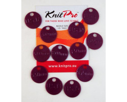 KNPR.10702 Knit Pro Метки для спиц (4мм, 5мм, 6мм, 8,75мм, 10мм, 12мм по 2шт), пластик, темно-розовы