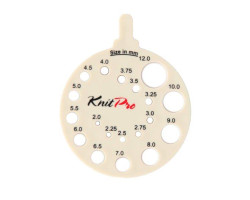 KNPR.10991 Knit Pro Линейка круглая для определения номера спиц, пластик, бежевый