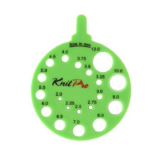 KNPR.10992 Knit Pro Линейка круглая для определения номера спиц, пластик, зеленый