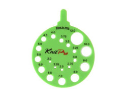 KNPR.10992 Knit Pro Линейка круглая для определения номера спиц, пластик, зеленый