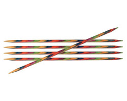 KNPR.20111 Knit Pro Спицы чулочные 'Symfonie' 5мм/20см, дерево, многоцветный, 5шт в упаковке