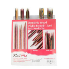 KNPR.20651 Knit Pro Набор чулочных спиц длиной 15см 'Symfonie' дерево, многоцветный, 5 видов спиц в