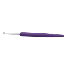 KNPR.30905 Knit Pro Крючок для вязания с эргономичной ручкой 'Waves' 3мм, алюминий, серебристый/лавр