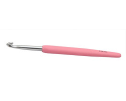 KNPR.30912 Knit Pro Крючок для вязания с эргономичной ручкой Waves 5,5мм, алюминий, серебристый/свет