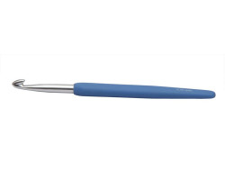 KNPR.30913 Knit Pro Крючок для вязания с эргономичной ручкой Waves 6мм, алюминий, серебристый/анютин