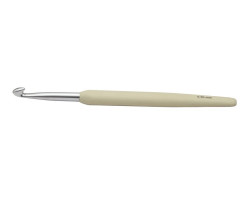 KNPR.30914 Knit Pro Крючок для вязания с эргономичной ручкой Waves 6,5мм, алюминий, серебристый/слон