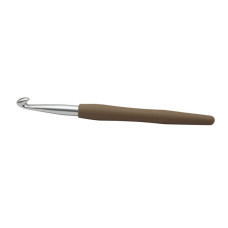 KNPR.30916 Knit Pro Крючок для вязания с эргономичной ручкой 'Waves' 8мм, алюминий, серебристый/клен
