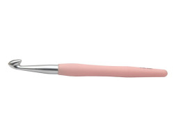 KNPR.30917 Knit Pro Крючок для вязания с эргономичной ручкой 'Waves' 9мм, алюминий, серебристый/ирис
