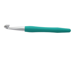 KNPR.30918 Knit Pro Крючок для вязания с эргономичной ручкой 'Waves' 10мм, алюминий, серебристый/неф
