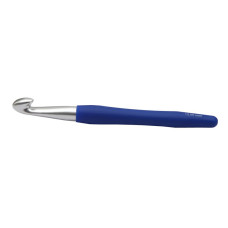 KNPR.30919 Knit Pro Крючок для вязания с эргономичной ручкой 'Waves' 12мм, алюминий, серебристый/кол