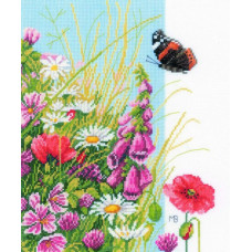 Набор для вышивания арт.LANARTE-144569А 'Полевые цветы' 24х29 см