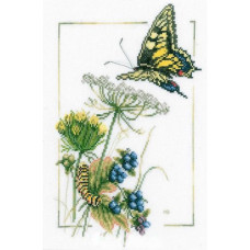 Набор для вышивания арт.LANARTE-21622 'Бабочки у черники' 23х32 см