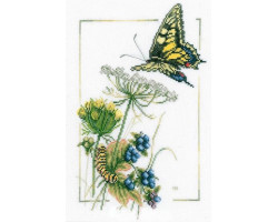 Набор для вышивания арт.LANARTE-21869А 'Бабочки у черники' 23х32 см