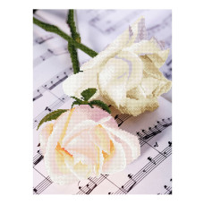 Картины мозаикой Molly арт.EZD021 Частичная Выкладка Симфония Роз (25 Цветов) 30х40 см