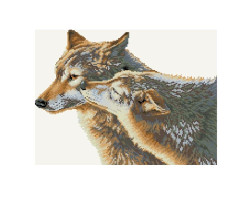 Картины мозаикой Molly арт.GZ036 Волчья Нежность (23 Цвета) 40х50 см