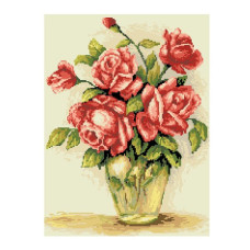 Картины мозаикой Molly арт.GZ178 Нежные Розы (20 Цветов) 40х50 см