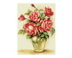 Картины мозаикой Molly арт.GZ178 Нежные Розы (20 Цветов) 40х50 см