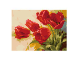 Картины по номерам Molly арт.GX7531 Красные тюльпаны (19 Красок) 40х50 см