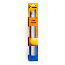 PN.36221 (36621) PONY Спицы для вязания носочно-чулочных изделий 20 см 4.50 мм