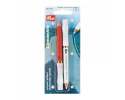 PR.611627 PRYM Меловой карандаш со стирающей кисточкой 11см цв. белый/розовый уп.2шт