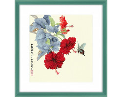 Набор для вышивания крестом Xiu Crafts арт.XC.146 Гибискус и бабочка 36,63х34,29 см