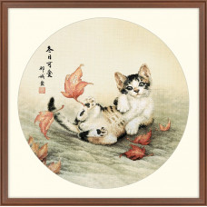 Набор для вышивания крестом Xiu Crafts арт.XC.1601 Играющий котенок 40,64х40,64 см